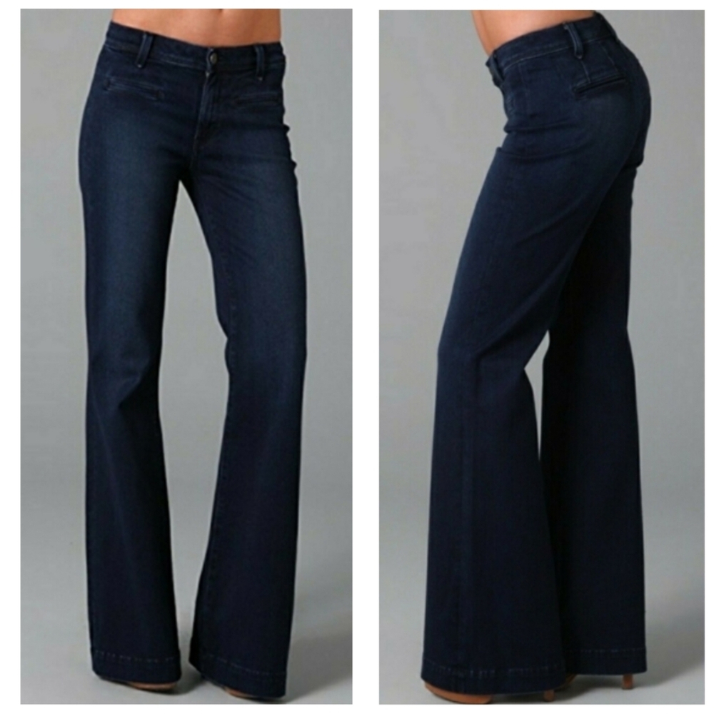 Rich & Skinny Y2K Dark Denim Stretch Flared Jeans 25